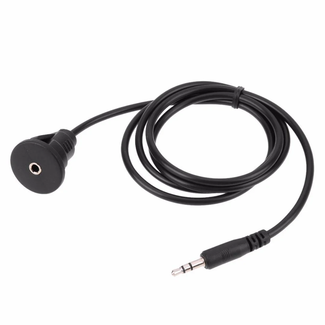 1M 3.5mm Jack Male to Female AUX Cable Waterproof Flush Mount Aux Extension Cables With Bracket Supports Car Boat Trailer Mayitr