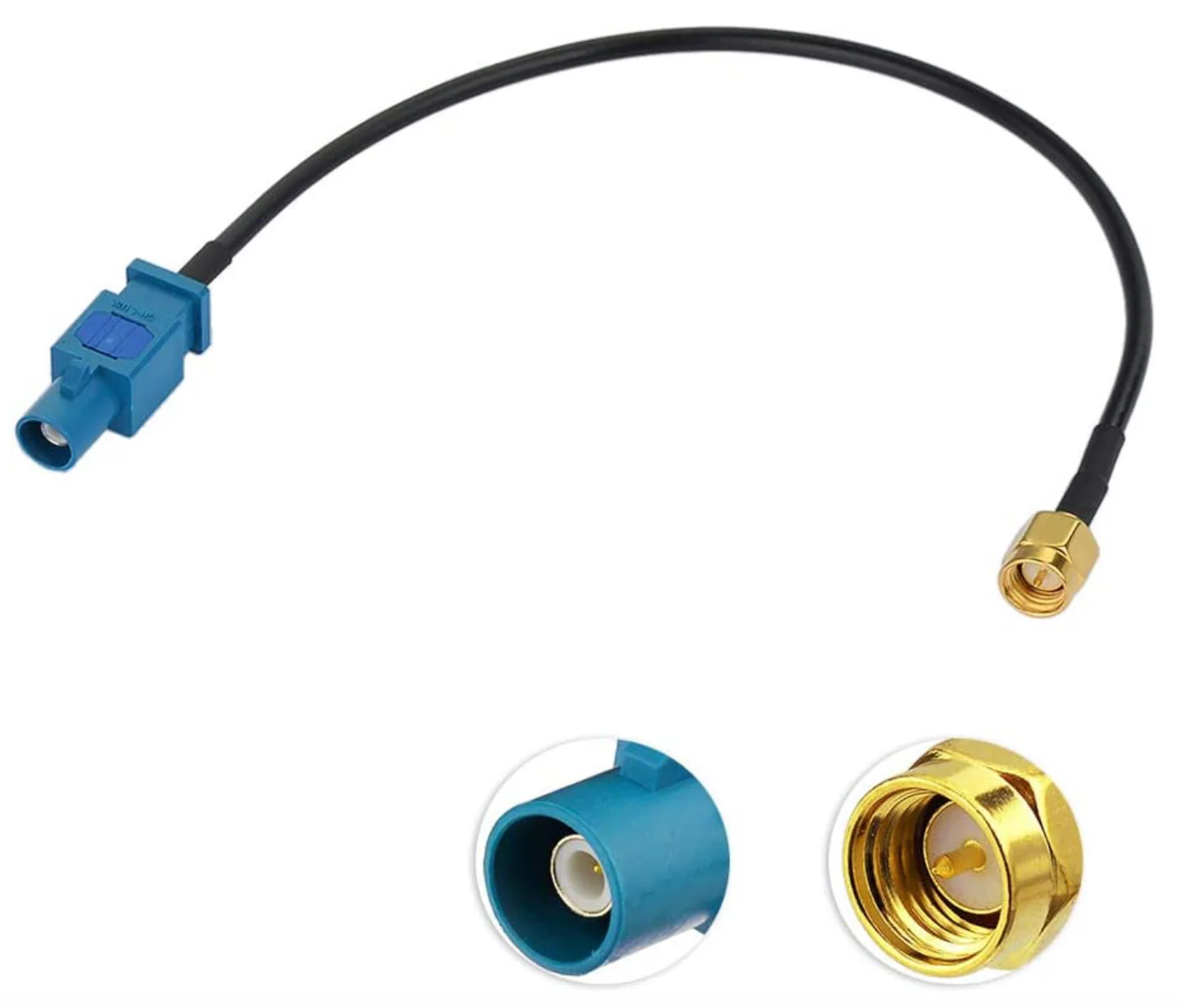 Fakra Blue Z Type Male Plug (RG316) to SMA Male GPS/SiriusXM GPS Antenna Adapter Cable