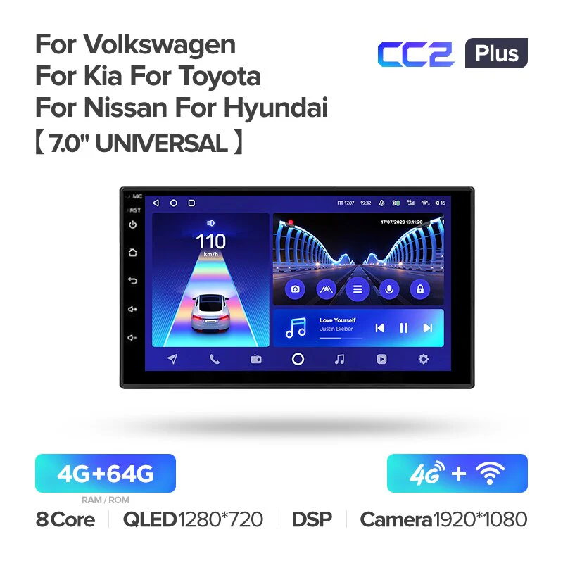 7" Universal CC2 PLUS for Mazda, Almera, Toyota, Volkswagen, Nissan, Kia, Qashqai & Peugeot - Image 4